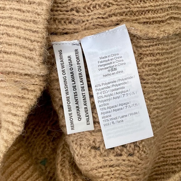 NWT!! J. CREW Balloon Sleeve Cable Knit Sweater Pale Clay Tan Brown X-Small - Picture 13 of 15